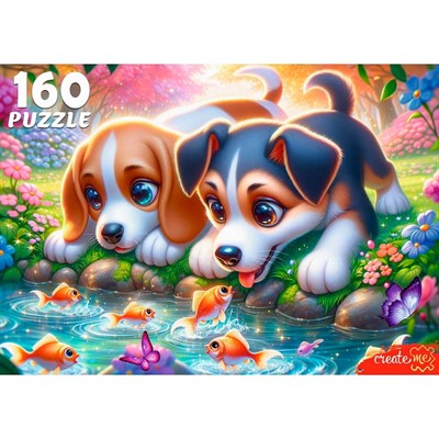 Пазл 160 Щенки и рыбки Х160-7609 - фото 69906582
