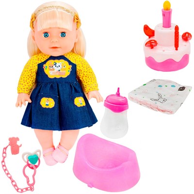 Пупс Miss kapriz 1959O-1MK 35 см с интерактив. тортиком и аксесс. в пак. - фото 69906699