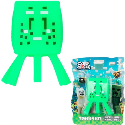 Игрушка Тянучка антистресс пиксельный персонаж салатовый Супер Флекс YM-STMC05-RU - фото 69906758