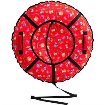 Тюбинг для катания 90 см Вихрь Оксфорд принты Ранние пташки на красном+ камера - фото 69906820