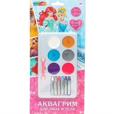 Набор для творчества Аквагрим Микс Принцессы Дисней МУЛЬТИ АРТ FACEPAINT-127104 - фото 69907489