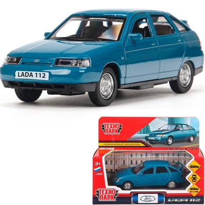 Модель 2112-12-BGR-WOD ВАЗ-2112 12 см, двери, багаж, сине-зеленый Технопарк в кор. - фото 69907723