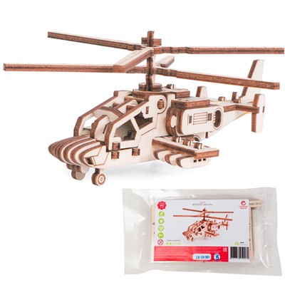 Деревянный Конструктор 3D Вертолет Акула 0151 - фото 69908087