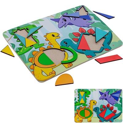 Деревянная Головоломка для малышей Динозавры ОА-00000119 /Арбо/ - фото 69908108