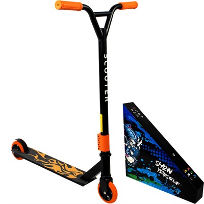 Самокат трюковой оранжевый колеса 100 мм 141V-1132 - фото 69908548