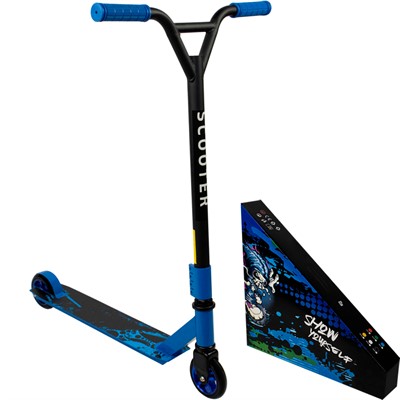 Самокат трюковой синий колеса 100 мм 141V-1131 - фото 69908568