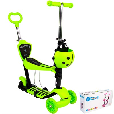 Самокат-каталка 3в1 зеленый колеса 120 мм 141V-1119 - фото 69908608