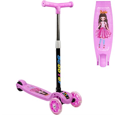 Самокат трехколесный розовый SZ221025011-2 - фото 69908644