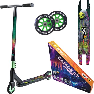 Самокат трюковой Dvizhok двухколесный Зеленый F10-2D/FG230830004C-4 - фото 69908865