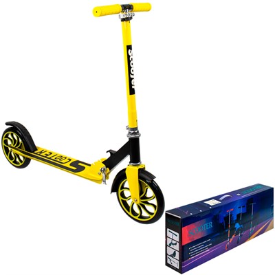 Самокат двухколесный желтый колеса 200 мм 141V-1114 - фото 69908920