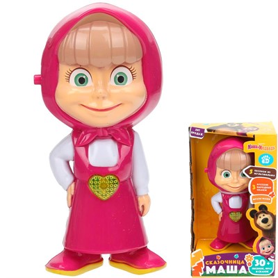 Игрушка на батарейках Сказочник 30+ песенок, фраз и сказок Маша и Медведь HT1441-R - фото 69909225