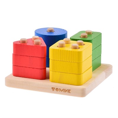 Деревянный Сортер "Логический квадрат" 13 деталей С-01 - фото 69909485