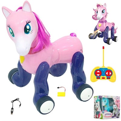 Лошадь на радиоуправлении ZYB-B2997-2 Умный питомец свет, звук в коробке - фото 69909609