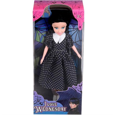 Кукла LG23-ILW-2-RU 23 см I love wednesday, в платье LIKEE GIRL - фото 69909721