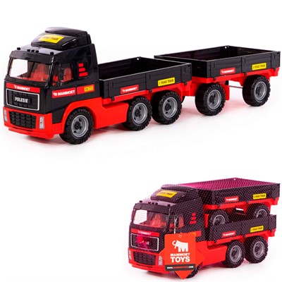 Автомобиль бортовой MAMMOET VOLVO с прицепом в сеточке 95466 П-Е - фото 69910027