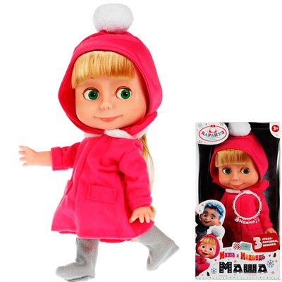 Кукла Карапуз 83033-C Маша 25 см, озвуч, зимняя одежда м/ф Маша и Медведь /18/ - фото 69910275