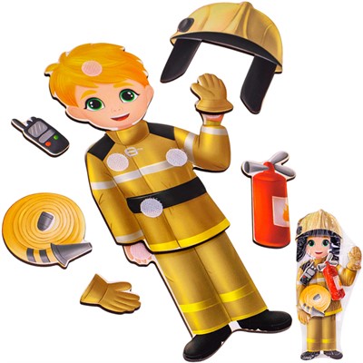 Деревянный Конструктор на липучках: Профессия Пожарный ОА-00000429 /Арбо/ - фото 69910284