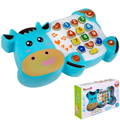 Игрушка на батарейках ZYE-E0507 Умный Я Музыкальная коровка, свет, русск. озвуч. в кор. - фото 69910300
