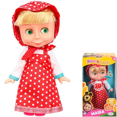 Кукла Карапуз 83033-N25 Маша и Медведь Маша 25 см озвуч, горох - фото 69910593