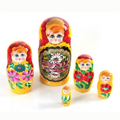 Деревянная матрешка 5в1 расписная 16см Р-45/755 - фото 69910747