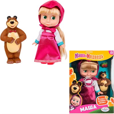 Кукла Карапуз 83034S25 Маша и Медведь маша 25см, озвуч, медведь - фото 69911145
