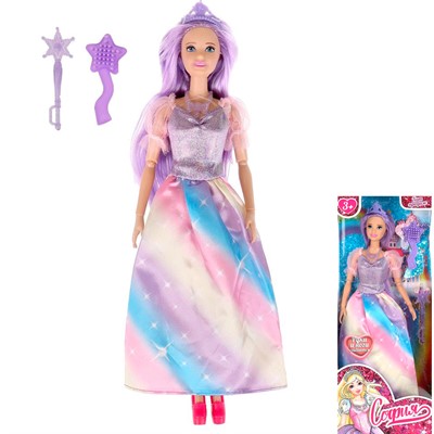 Кукла Карапуз 66001P-9-S-BB София 29см , руки и ноги сгиб., Принцесса, акс - фото 69911445