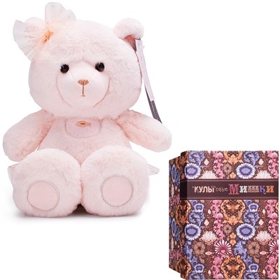 Медведь Эльза в юбке с бантом, персиковый, 25 см МЭльза/25/124-1 - фото 69911534