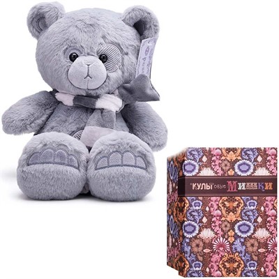 Медведь Френки, с шарфом, серый, 25 см МФренки/25/79-3 - фото 69911537