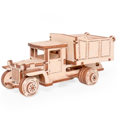 Деревянный Конструктор 3D Грузовичок ЛТ самосвал 0080 - фото 69911713