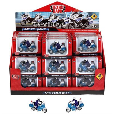 Модель SB-16-02-MO(P)-CDU Мотоцикл с фигуркой Технопарк  в коробке - фото 69912061