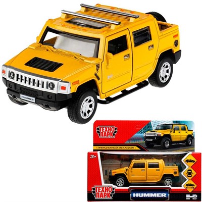 Модель HUM2PICKUP-12-YE HUMMER H2 PICKUP желтый Технопарк в коробке - фото 69912101