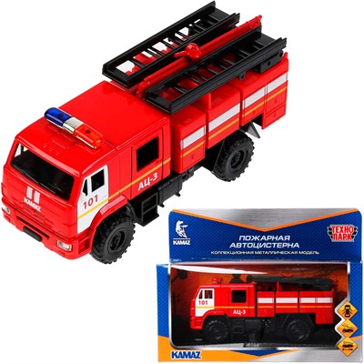 Модель KAM43502-15FIR-RD KAMAZ 43502 ПОЖАРНАЯ АЦ Технопарк в коробке - фото 69912378