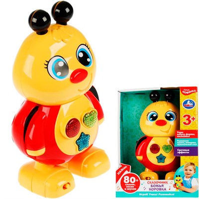 Игрушка на батарейках Сказочник Божья коровка 80 сказок,песен и звуков.свет HT1161-R /60/ - фото 69913727