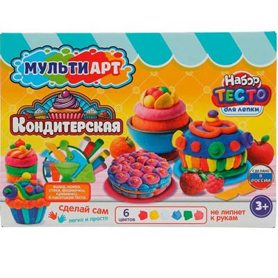 Набор для творчества Тесто для лепки Кондитерская 24 см MultiArt PDSET-MA120040 - фото 69914537