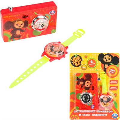 Игрушка на батарейках Фотоаппарат и часы. 8 слайдов Чебурашка B2015085-R7 - фото 69914661