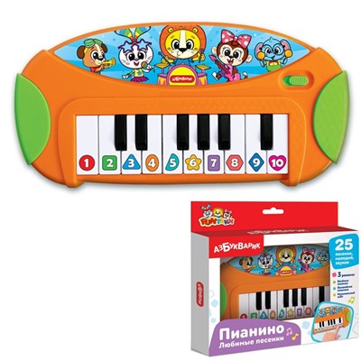 Пианино Любимые песенки оранжевое 4630027292728 - фото 69915294