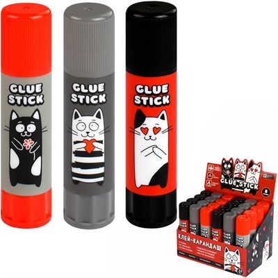 Клей карандаш 8 гр. Черно-белые коты 70043 - фото 69915765