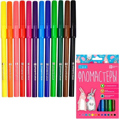 Фломастеры 12 цв. смываемые 70171 - фото 69915766