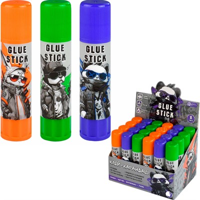 Клей карандаш 8 гр. Крутые зверята 70042 - фото 69915834