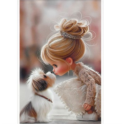 Блокнот 40 л. А6 Девочка с собачкой 72952 - фото 69916131