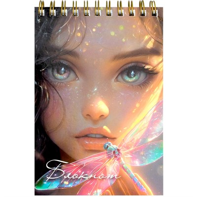 Блокнот 80 л. А6 Девушка и стрекоза 70969 - фото 69916147