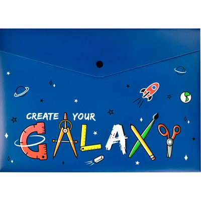 Папка для тетрадей на кнопке 1 отделение Вселенная 64122 - фото 69916162