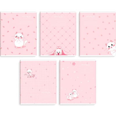 Тетрадь 12 л. клетка Кошачьи нежности 70897 - фото 69916294