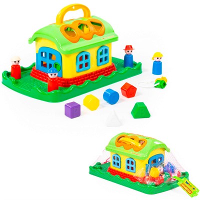 Логическая игрушка Сказочный домик на лужайке в сетке 48752 /П-Е/4/ - фото 69916391