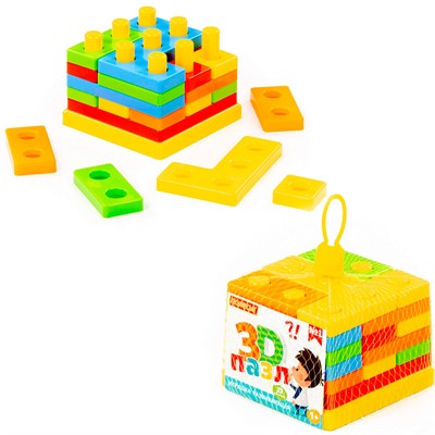 Игрушка развивающая 3D пазл №1 23 элемента (в сеточке) 93646 П-Е /12/ - фото 69916448
