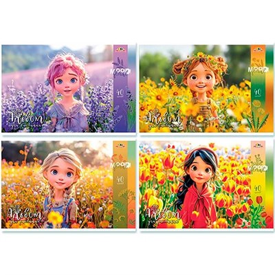 Альбом для рисования 40 л. А4 Милые девочки С0021-03 - фото 69916632