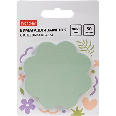 Бумага для заметок -Flower- 70х70мм 50л с клеевым краем фигурная 090340 - фото 69916861