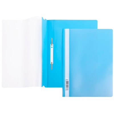 Папка-скоросшиватель А4ф 140/180мкм Голубая Пластиковая прозрачный верх 039970 - фото 69916964