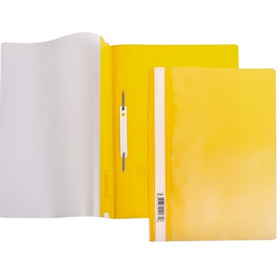 Папка-скоросшиватель А4ф 140/180мкм Желтая Пластиковая прозрачный верх 039967 - фото 69916971