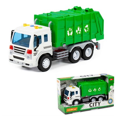 Автомобиль коммунальный Сити инерц. свет, звук зеленый в коробке 86389 П-Е /8/ - фото 69917052